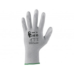 Pletené bezešvé rukavice ADGARA, ESD ,antistatické, povrstvená dlaň a prsty